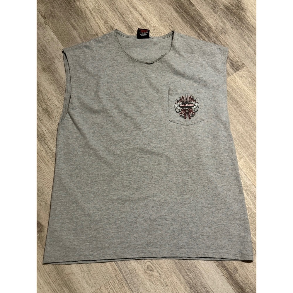 Harley Davidson Men Sleeveless Pocket T Shirt Hutchins Yucca Valley California L